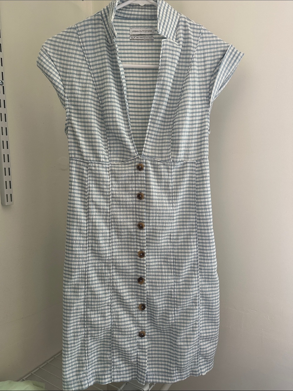 Urban Outfitters Light Blue & White Gingham Mini Dress